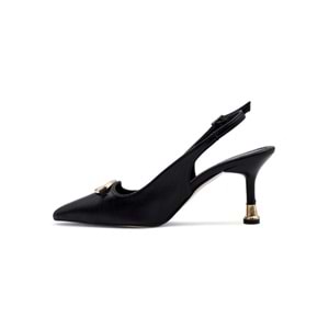 KAYGISIZ TOKA DETAYLI İNCE TOPUKLU ABİYE - SİYAH - 40