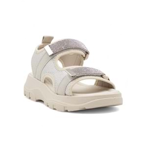 DİVAMOD TAŞLI CIRTLI KADIN SANDALET - BEJ - 40