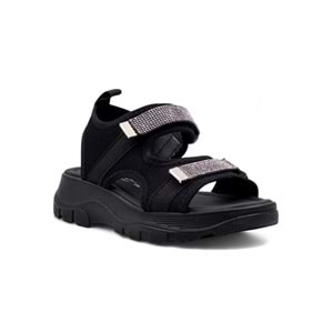 DİVAMOD TAŞLI CIRTLI KADIN SANDALET - SİYAH - 40