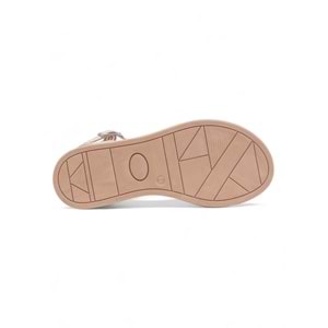 KAYGISIZ TAŞLI KADIN SANDALET - KREM - 36