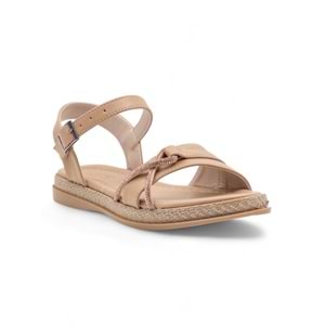 KAYGISIZ TAŞLI KADIN SANDALET - VİZON - 40