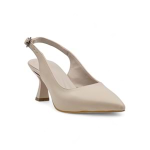 BERK DÜZ MODEL ALÇAK KADEH TOPUKLU ABİYE - KREM - 40