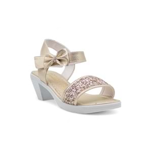 VARKAN TOPUKLU KIZ ÇOCUK SANDALET - ALTIN - 30