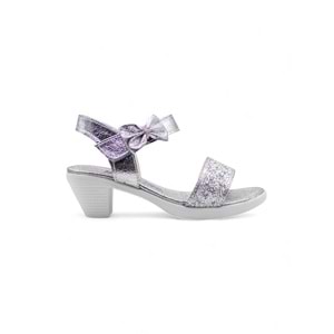 VARKAN TOPUKLU KIZ ÇOCUK SANDALET - FÜME - 33