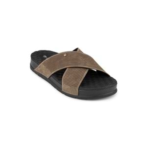 Muya Renmen Anatomik Taban Topuk Dikeni Erkek Terlik - Vizon - 40