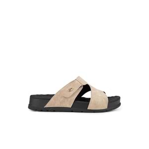 Muya Orka Anatomik Taban Topuk Dikeni Erkek Terlik - Krem - 40