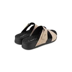 Muya Orka Anatomik Taban Topuk Dikeni Erkek Terlik - Krem - 40