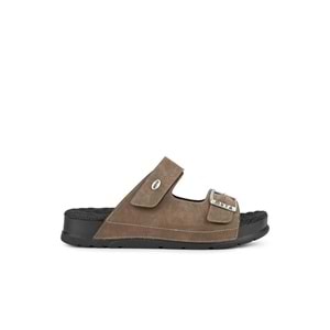 Muya Mamaki Anatomik Taban Topuk Dikeni Erkek Terlik - Vizon - 40