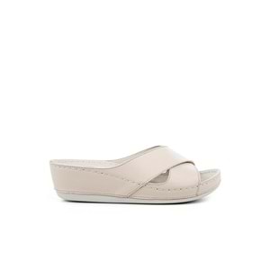 Muya Active Anatomik Taban Topuk Dikeni Dört Mevsim Kadın Terlik - Krem - 40