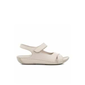 Muya Capella Anatomik Taban Jel Destekli Topuk Dikeni Kadın Sandalet - Krem - 39