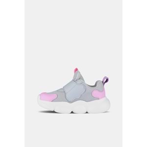 VİCCO GUM KIZ BEBEK IŞIKLI SPOR AYAKKABI - GRİ-PEMBE - 22