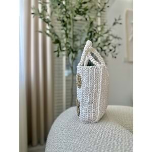 blancaston Hasır El Örgüsü Motifli Çanta