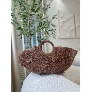 blancaston Kağıt İp El Örgüsü Bohem Çanta