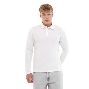 KİNETİX MB SN329 UKOL POLO 5PR ERKEK UZUN KOL POLO TİŞÖRT - BEYAZ - L