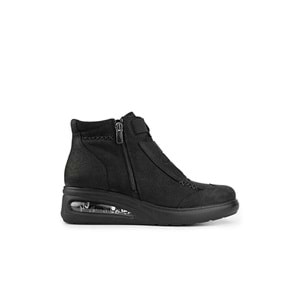 Muya Baie Anatomik Air Max Tabanlı Hakiki Deri Kadın Bot - Siyah - 36