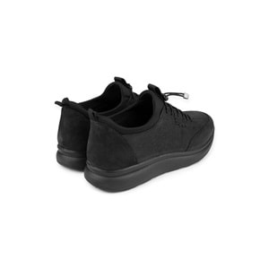 Muya Pukavy Anatomik Taban Hakiki Deri Kadın Ayakkabı - Nubuk Siyah - 40