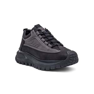 VOYAGER M434 HAKİKİ DERİ ERKEK SNEAKER AYAKKABI - SİYAH - 40