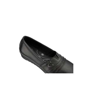 Muya Riska 6 Nokta Anatomik Taban Topuk Dikeni Hakiki Deri Kadın Ayakkabı - Siyah - 40