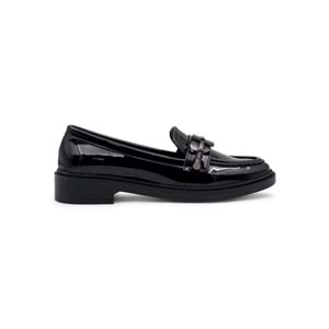 TRENDY 0701 TOKA DETAYLI RUGAN KADIN LOAFER - SİYAH - 40