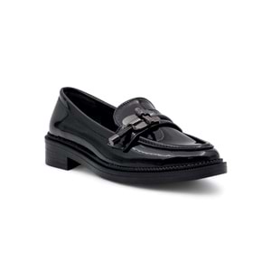 TRENDY 0701 TOKA DETAYLI RUGAN KADIN LOAFER - SİYAH - 40