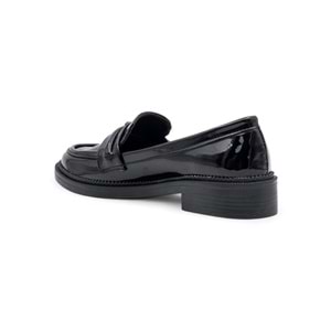 TRENDY 0701 TOKA DETAYLI RUGAN KADIN LOAFER - SİYAH - 40
