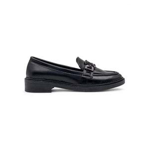 TRENDY 0705 TOKA DETAYLI KADIN LOAFER - SİYAH - 40