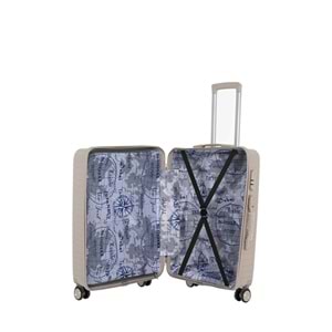 LUMBERJACK PARIS-B PP 5PR BÜYÜK BOY VALİZ - BEJ - STD