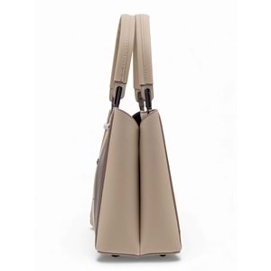 1010 Kadın 3 Bölmeli El ve Omuz Çantası - KREM