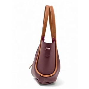 1020 Kadın Makyaj Çantalı El ve Omuz Çantası 2 li Set - BORDO