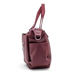 1030 Kadın Çok Bölmeli Günlük Seyahat El ve Omuz Çantası - BORDO