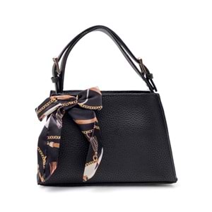 1050 Kadın Kurdele Detaylı El ve Omuz Çantası - SİYAH