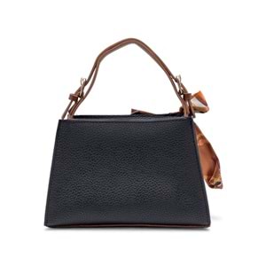 1050 Kadın Kurdele Detaylı El ve Omuz Çantası - SİYAH-TABA