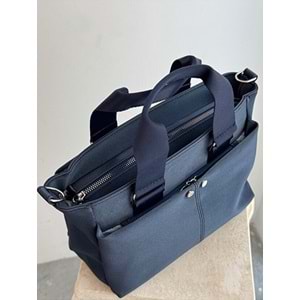 1070 Kadın Saten Çok Cepli Çapraz El ve Omuz Çantası - LACİVERT