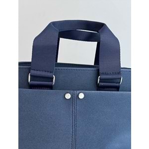 1070 Kadın Saten Çok Cepli Çapraz El ve Omuz Çantası - LACİVERT