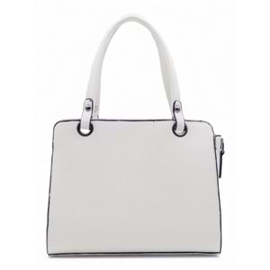 1080 Kadın Taş Detaylı El ve Omuz Çantası - BEYAZ