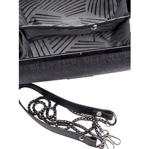 1090 Kadın Kutu El ve Omuz Çantası - SİYAH