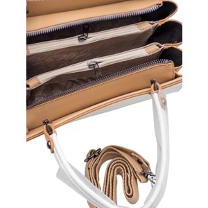 1100 Kadın Kutu El ve Omuz Çantası - BEYAZ