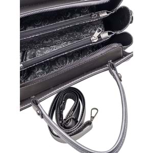 1100 Kadın Kutu El ve Omuz Çantası - FÜME