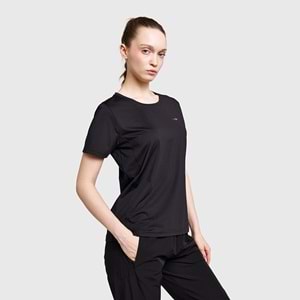 LESCON 26B-2003 KADIN KOŞU KISA KOL TİŞÖRT - SİYAH - L