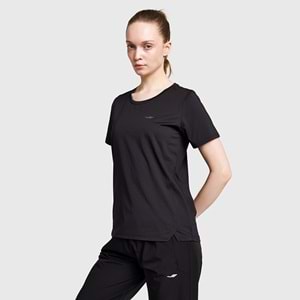 LESCON 26B-2003 KADIN KOŞU KISA KOL TİŞÖRT - SİYAH - L