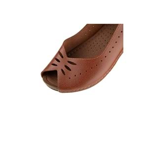 Muya Knotted Anatomik Taban Hakiki Deri Kadın Sandalet - Taba - 40