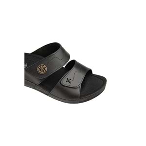 Muya Lembut Anatomik Taban Dört Mevsim Hakiki Deri Kadın Terlik - Siyah - 40