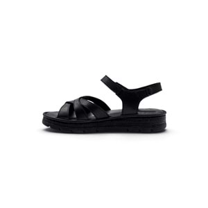 VOYAGER Z641 HAKİKİ DERİ KADIN SANDALET - SİYAH - 40