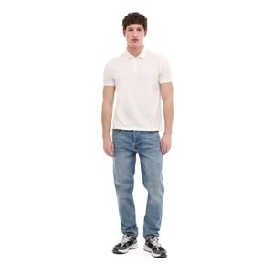 LUMBERJACK MB CT953 POLO T-SH 6FX ERKEK KISA KOL POLO TİŞÖRT - KIRIK BEYAZ - L