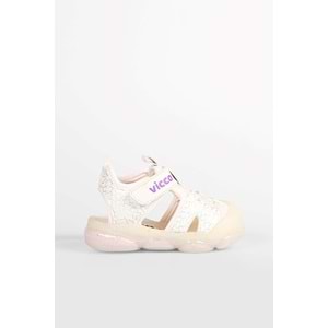 VİCCO MONROVİA IŞIKLI KIZ BEBEK SANDALET - BEYAZ - 23