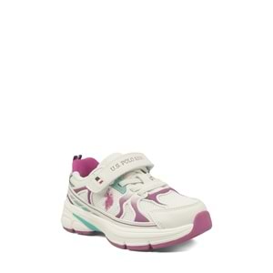 U.S. POLO ASSN. SETTE JR 6FX KIZ ÇOCUK SPOR AYAKKABI - BEYAZ - 30