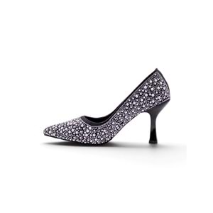 BEŞLER 0013 İNCİLİ KADIN STİLETTO - SİYAH - 40