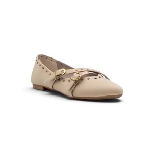 SHOES 0007 ZIMBA DETAYLI KADIN BABET - BEJ - 39