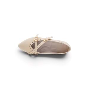 SHOES 0007 ZIMBA DETAYLI KADIN BABET - BEJ - 39