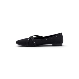 SHOES 0007 ZIMBA DETAYLI KADIN BABET - SİYAH - 36